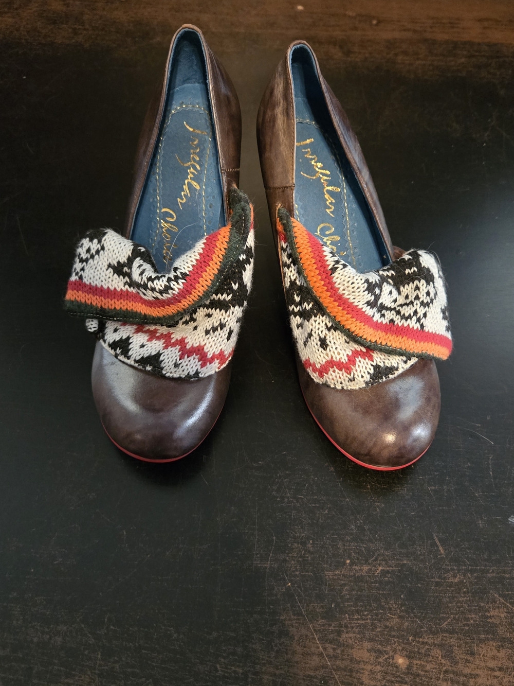 Irregular Choice Brown Women’s Pumps with Knit Accent Size 8.5 NWOT